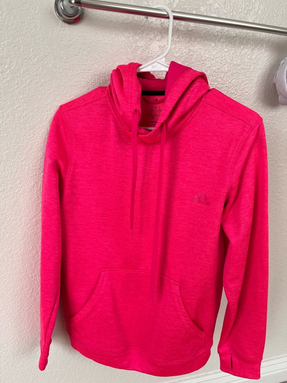 adidas Women's Bright Pink Pullover Hoodie